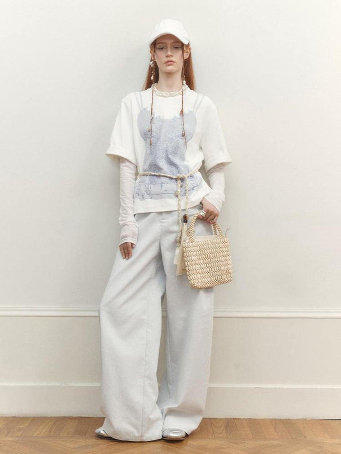 AnnoMundi Draped Print Slip Tee