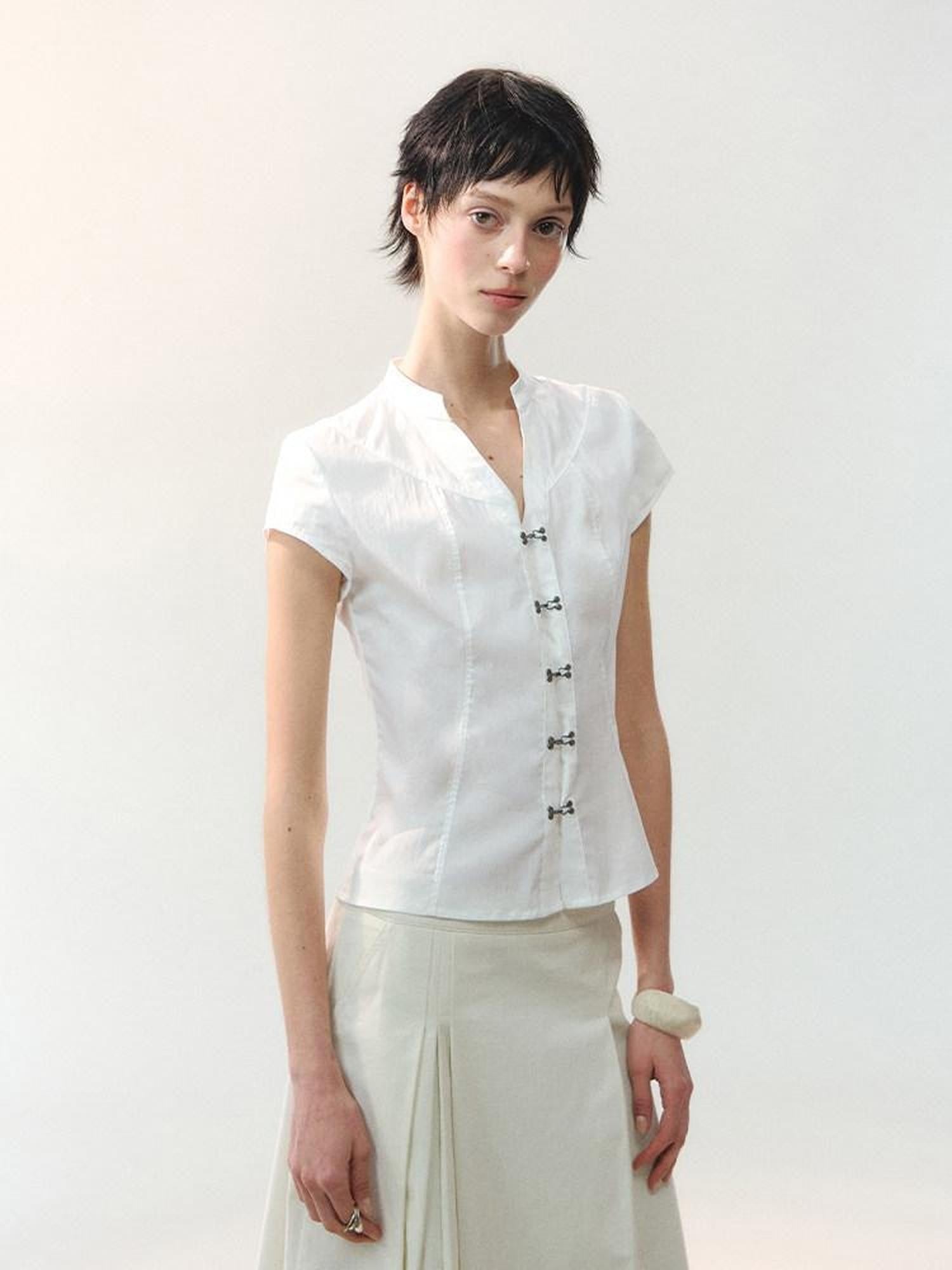 AnnoMundi Draped Raglan Stand Collar Hook Women&