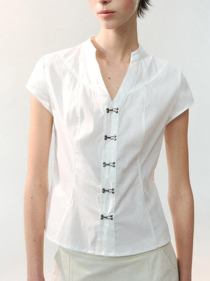 AnnoMundi Draped Raglan Stand Collar Hook Women&