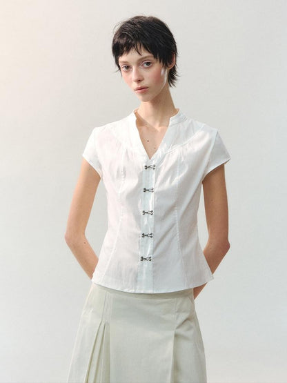 AnnoMundi Draped Raglan Stand Collar Hook Women&