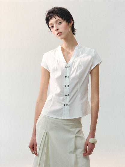AnnoMundi Draped Raglan Stand Collar Hook Women&