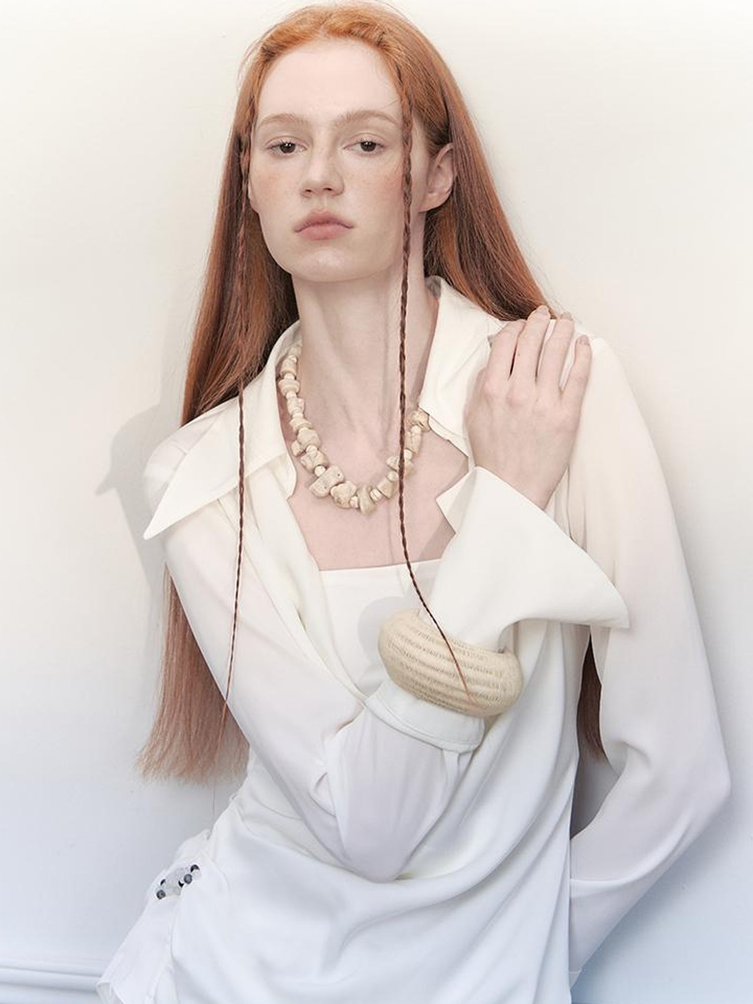 AnnoMundi Draped Silk Shirt With Handmade Frog Closures