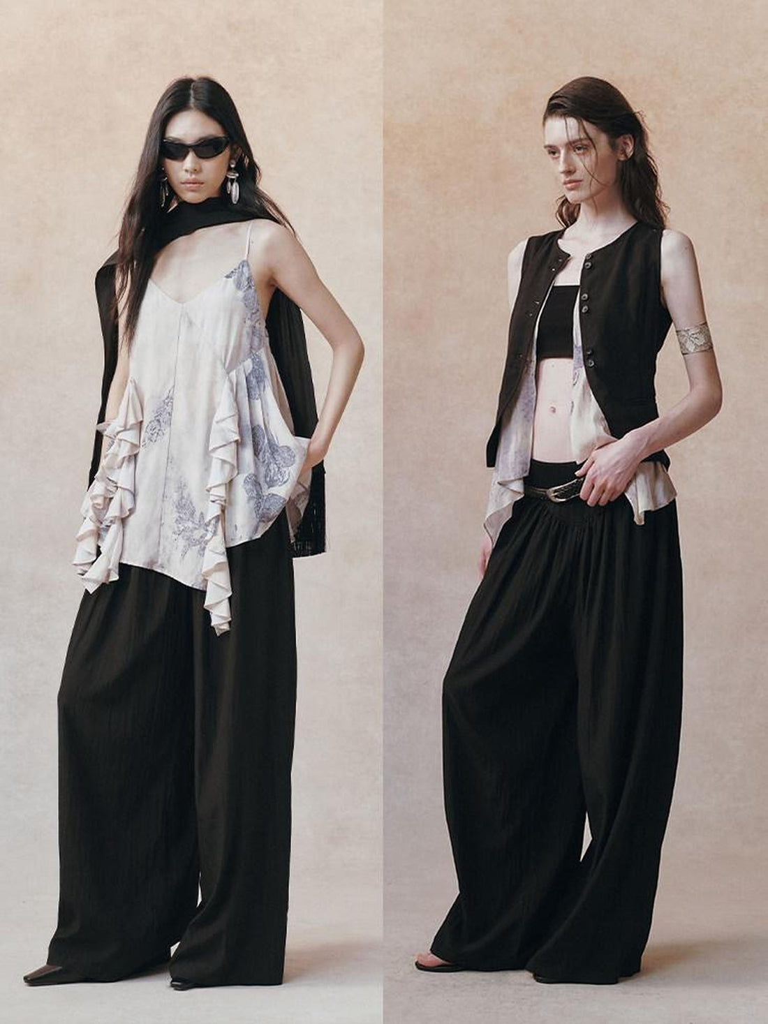 AnnoMundi Draped Spliced Waistband Natural Waist Women&