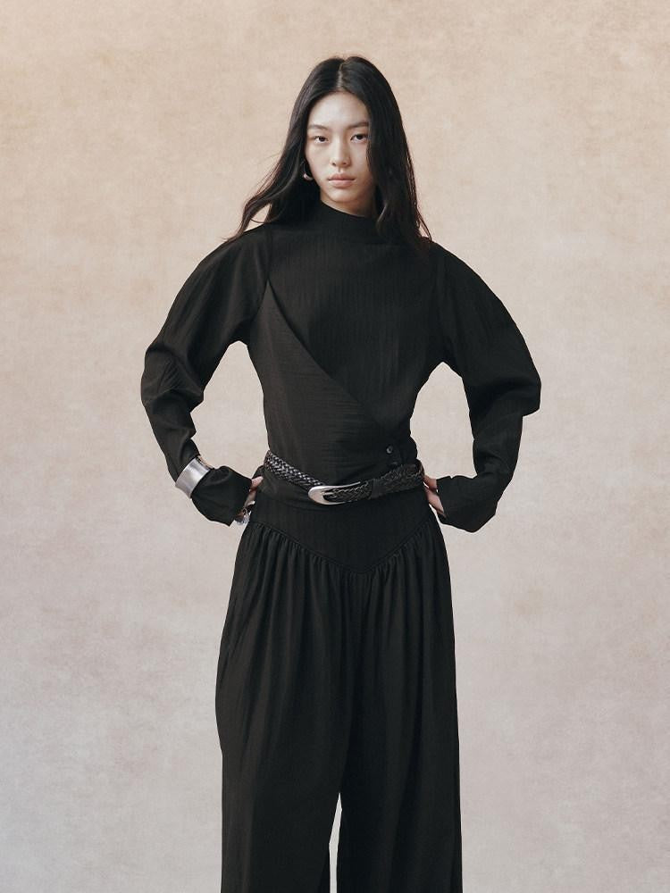 AnnoMundi Draped Spliced Waistband Natural Waist Women&
