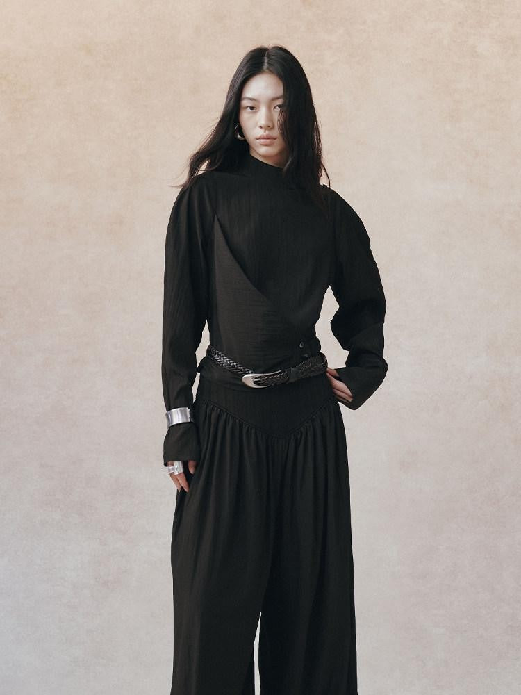 AnnoMundi Draped Spliced Waistband Natural Waist Women&