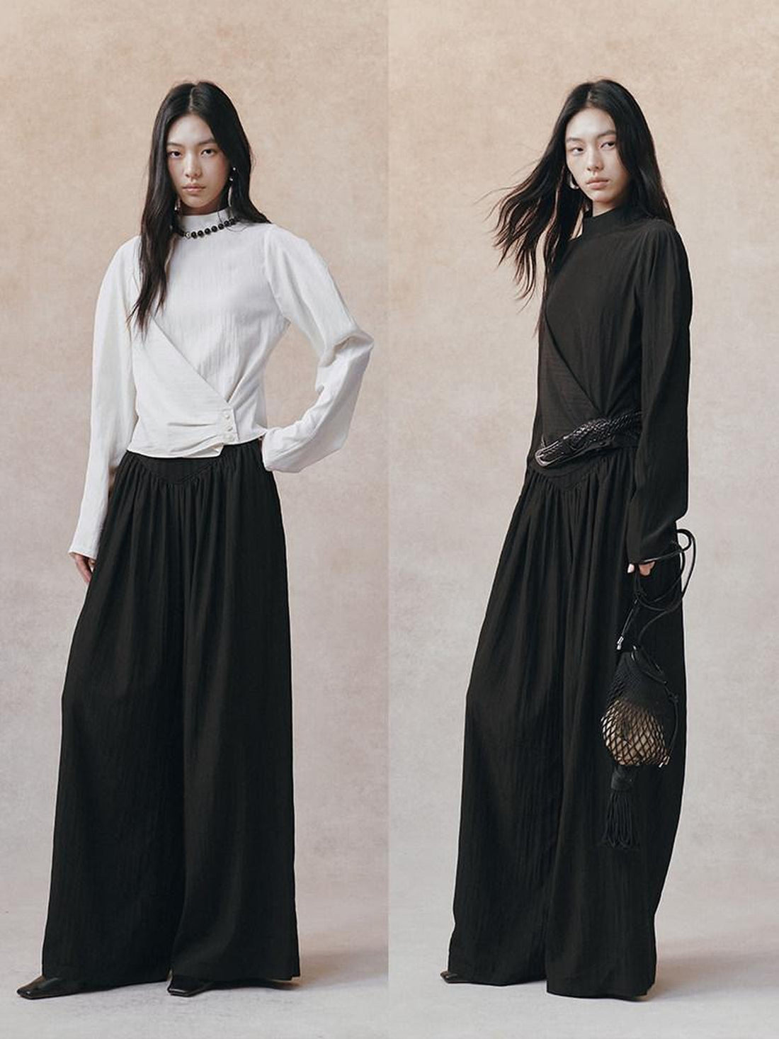 AnnoMundi Draped Spliced Waistband Natural Waist Women&