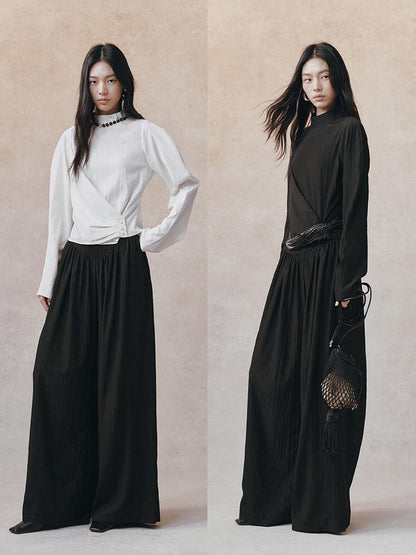 AnnoMundi Draped Spliced Waistband Natural Waist Women&