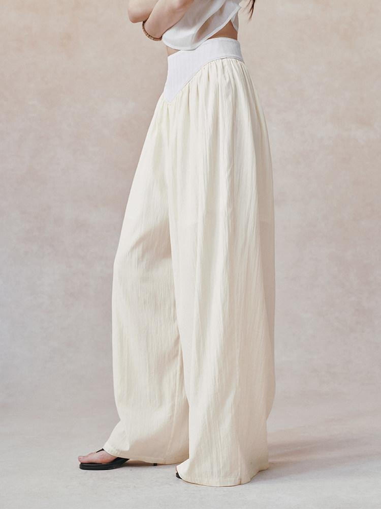 AnnoMundi Draped Spliced Waistband Natural Waist Women&