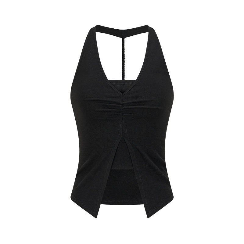 AnnoMundi_Draped_Twist_Pleat_Halter_Double_Layer_Slit_Cropped_Women&