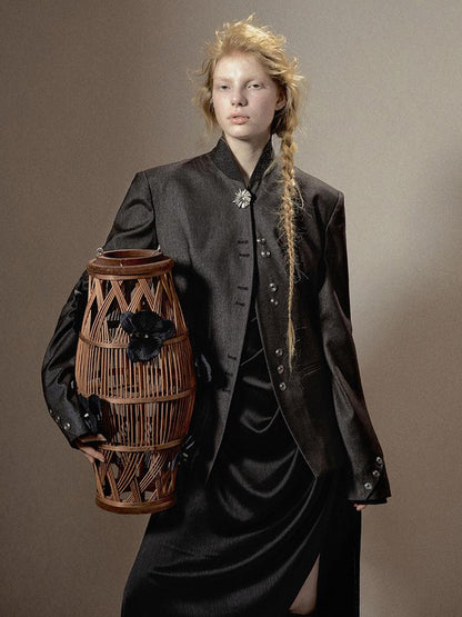 AnnoMundi Dual Collar Rooted Motion Blazer