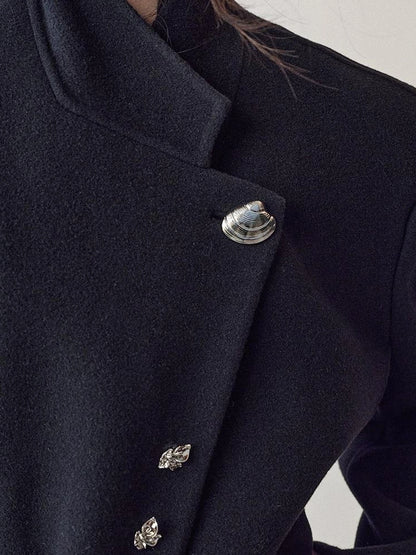 AnnoMundi Dual Root Navy Wool Trench Coat Jacket