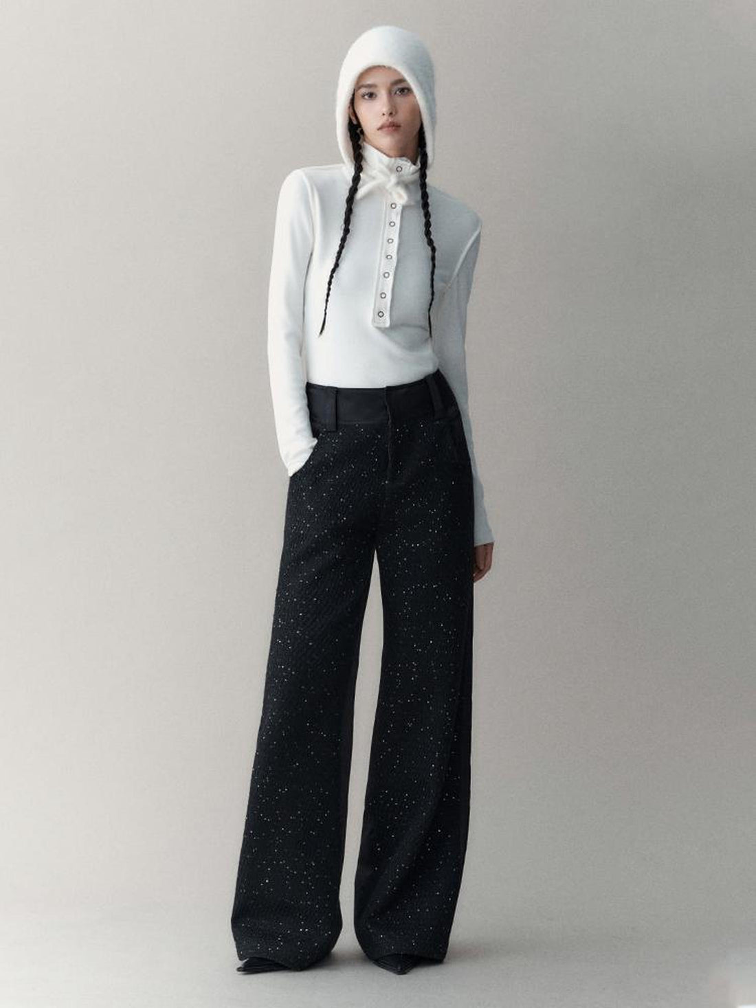 AnnoMundi Elastic High-Neck Flip-Collar Knit Sweater Women Autumn Winter Slim Base Layer Top