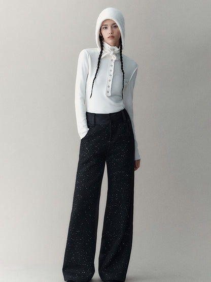 AnnoMundi Elastic High-Neck Flip-Collar Knit Sweater Women Autumn Winter Slim Base Layer Top