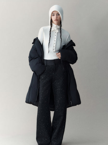 AnnoMundi Elastic High-Neck Flip-Collar Knit Sweater Women Autumn Winter Slim Base Layer Top