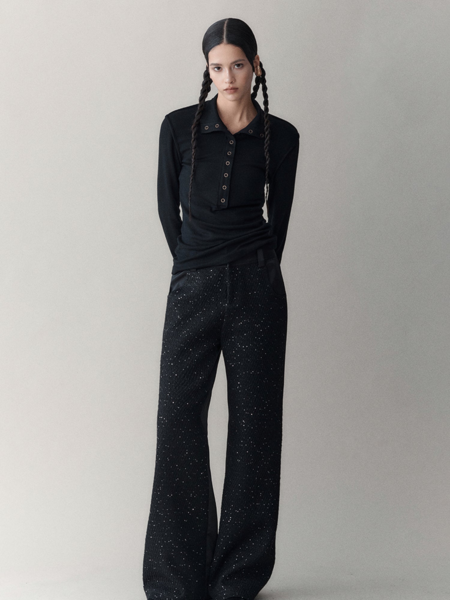 AnnoMundi Elastic High-Neck Flip-Collar Knit Sweater Women Autumn Winter Slim Base Layer Top