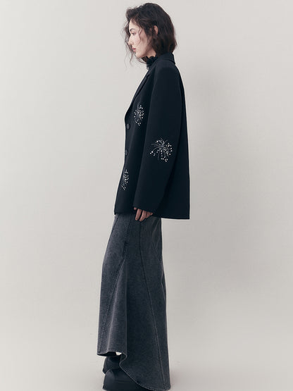 AnnoMundi Elastic Waistchain Fishtail Denim Skirt
