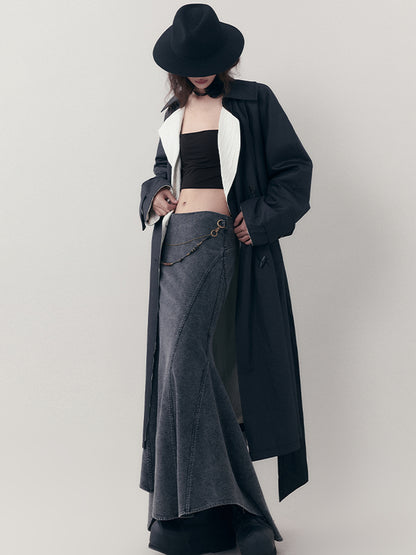 AnnoMundi Elastic Waistchain Fishtail Denim Skirt