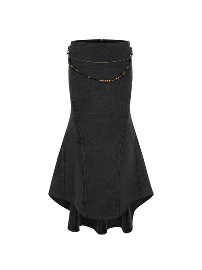 AnnoMundi Elastic Waistchain Fishtail Denim Skirt