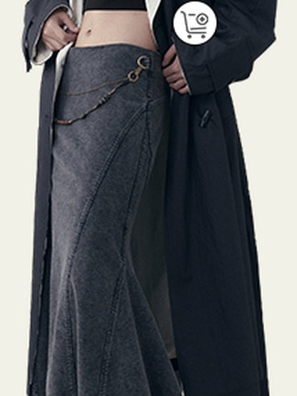 AnnoMundi Elastic Waistchain Fishtail Denim Skirt