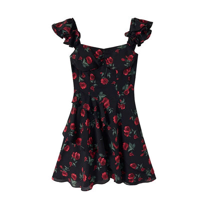 AnnoMundi_Elegant_Floral_Lace_Vintage_Mini_A_Line_V_Neck_Dress_MISSTT