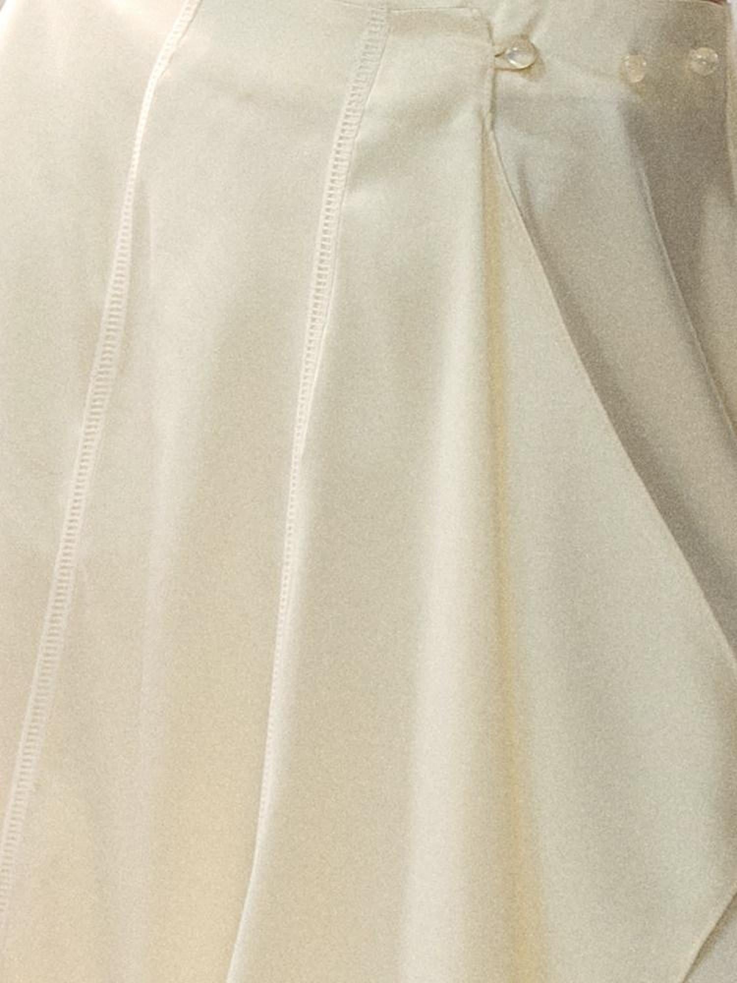 AnnoMundi Elegant High Waist Lace Spliced A Line Loose Fit Women Beige Midi Skirts