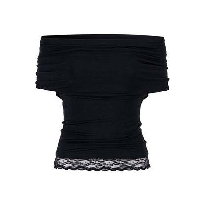 AnnoMundi Embroidered Lace Asymmetric Shoulder Women&