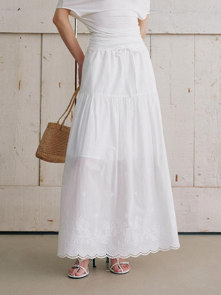 AnnoMundi Embroidered Lace Patchwork Drawstring Women&