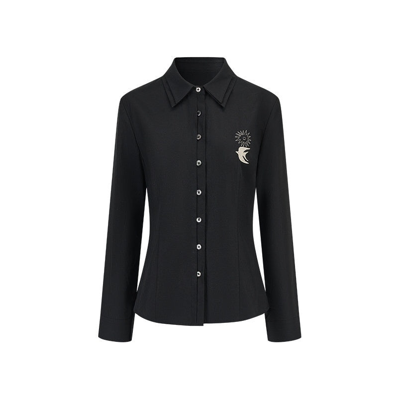 AnnoMundi_Embroidered_Lyocell_Lace_Slim_Fit_Double_Collar_Long_Sleeve_Women_Black_Blouses_MISSTT
