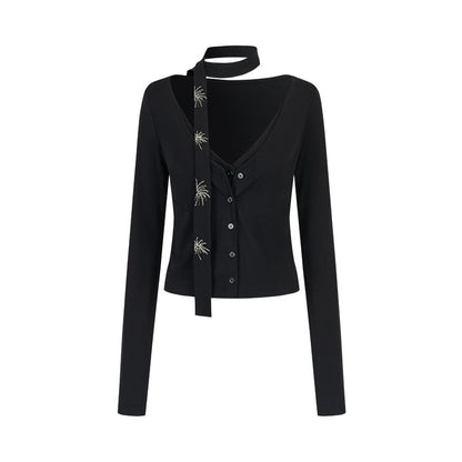 AnnoMundi_Embroidered_Modal_Blend_Casual_Slim_Cuffed_Short_Sleeve_Women_Knit_Cardigans_MISSTT
