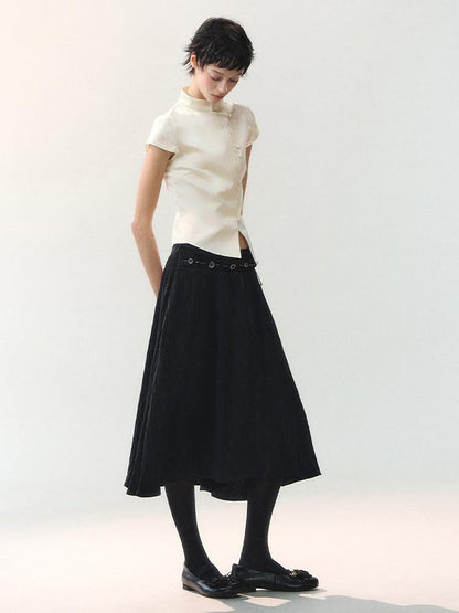 AnnoMundi Embroidered Stand Collar Asymmetric Placket New Chinese Women&