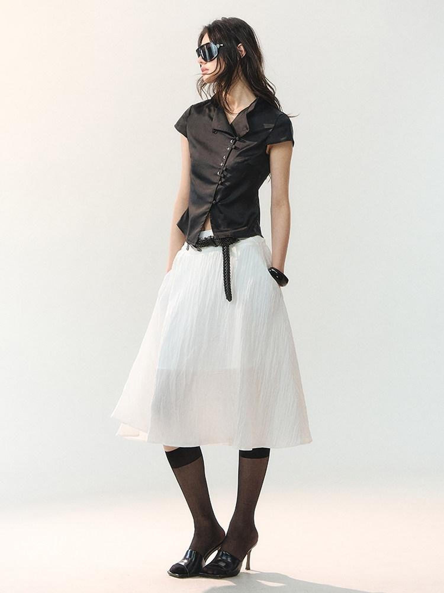 AnnoMundi Embroidered Stand Collar Asymmetric Placket New Chinese Women&