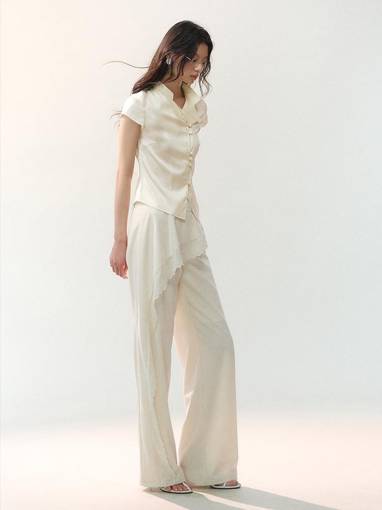 AnnoMundi Embroidered Stand Collar Asymmetric Placket New Chinese Women&