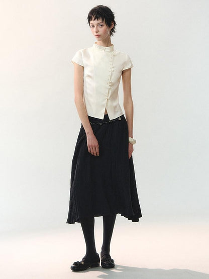 AnnoMundi Embroidered Stand Collar Asymmetric Placket New Chinese Women&