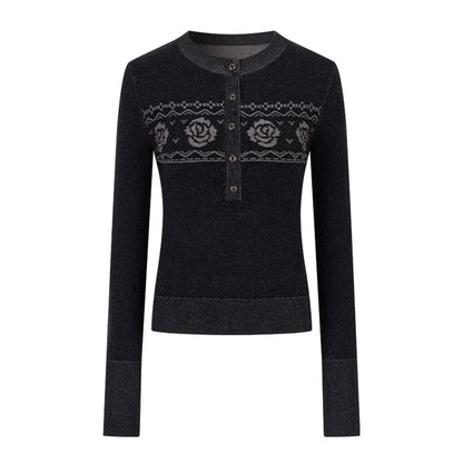 AnnoMundi_Fair_Isle_Color_Block_Knit_V-neck_T-shirt_Long_Sleeve_MISSTT