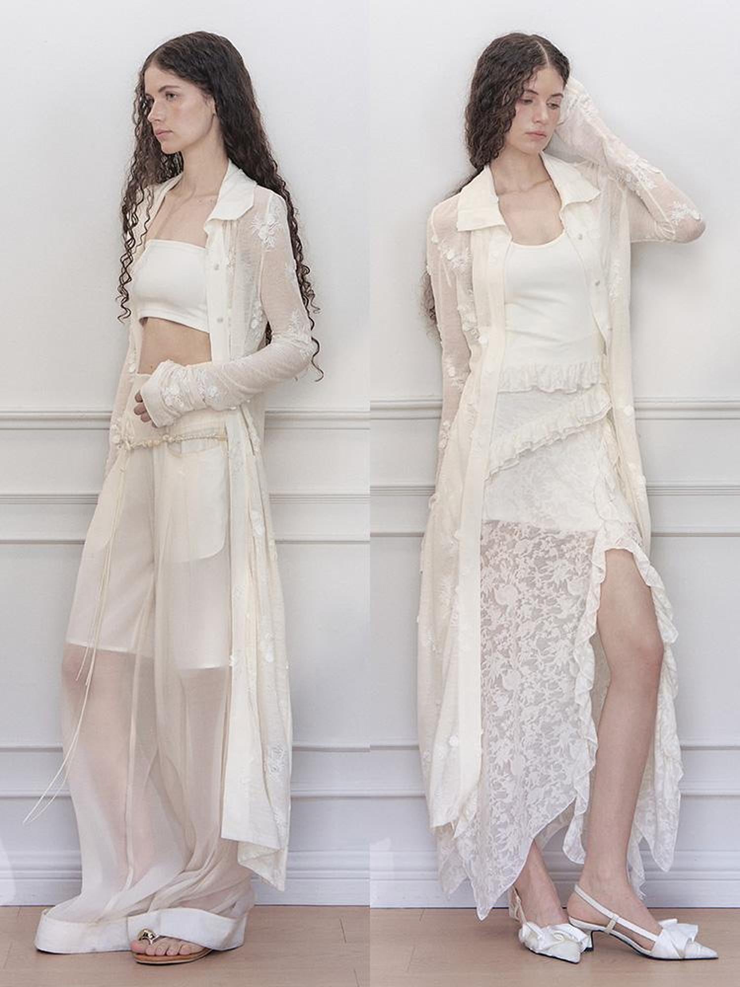 AnnoMundi Fairy Embroidery Sheer Knit Cardigan
