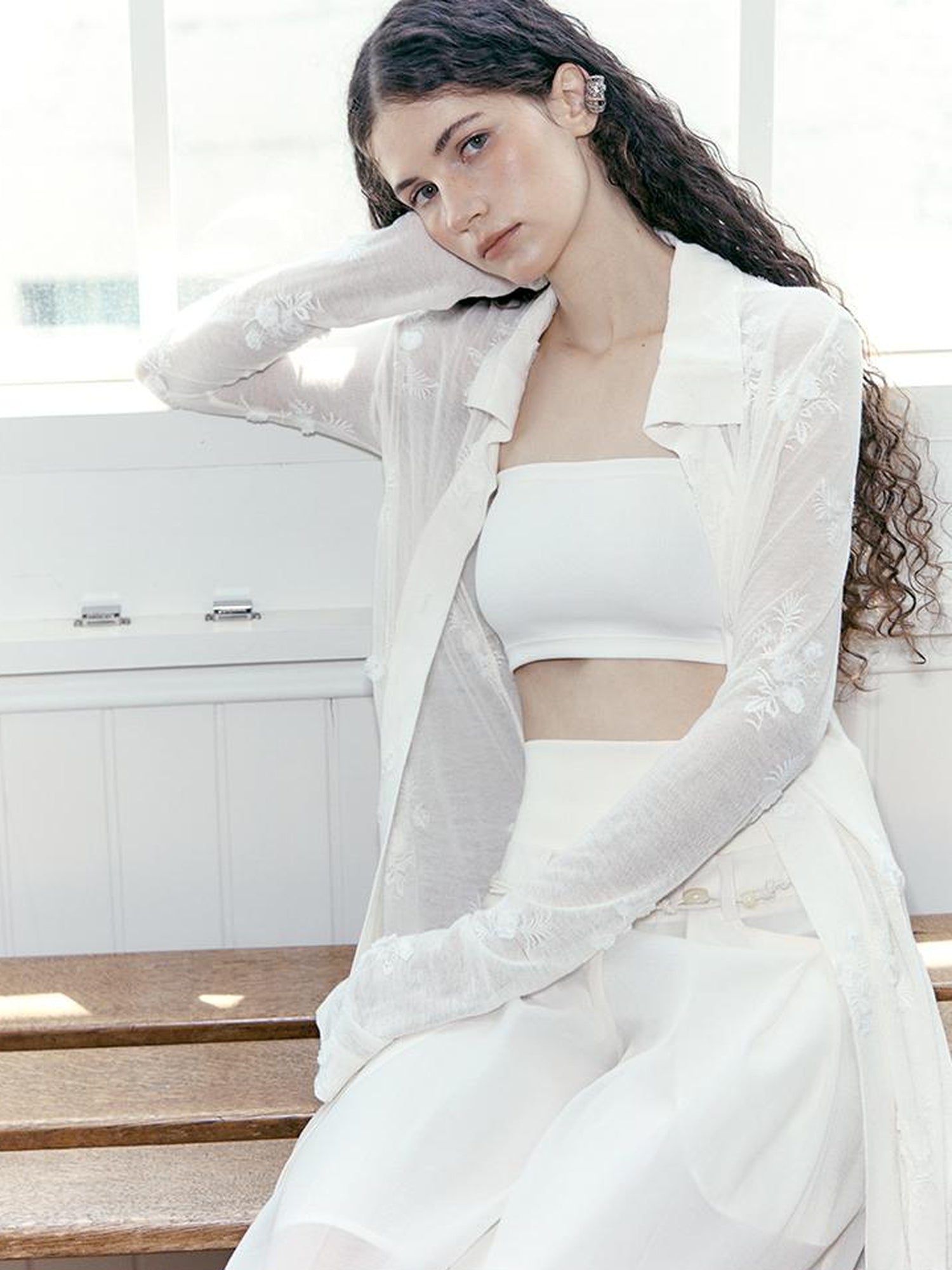 AnnoMundi Fairy Embroidery Sheer Knit Cardigan