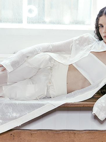 AnnoMundi Fairy Embroidery Sheer Knit Cardigan