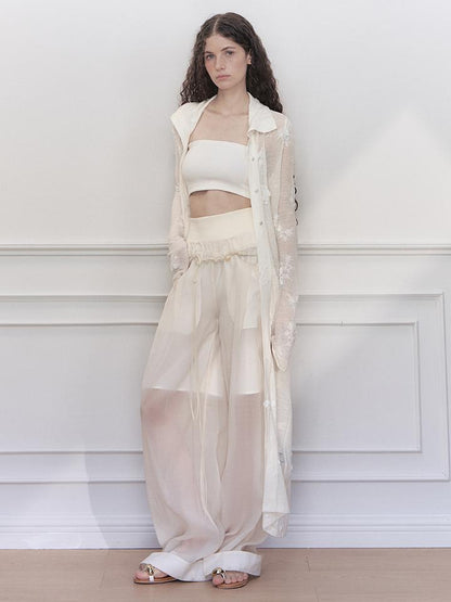 AnnoMundi Fairy Embroidery Sheer Knit Cardigan