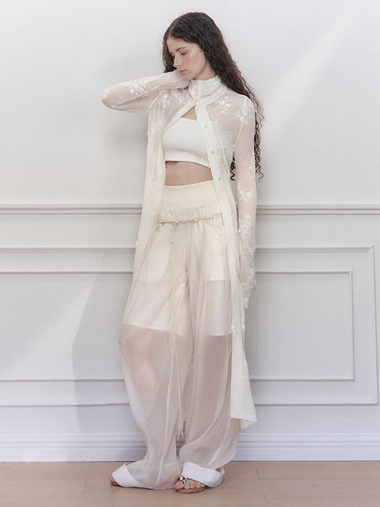 AnnoMundi Fairy Embroidery Sheer Knit Cardigan