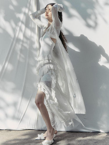 AnnoMundi Fairy Embroidery Sheer Knit Cardigan