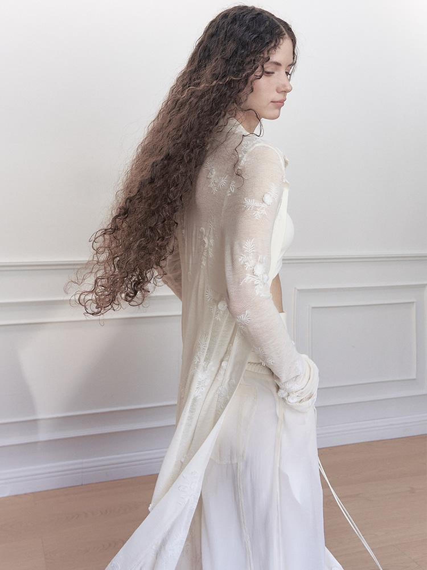 AnnoMundi Fairy Embroidery Sheer Knit Cardigan