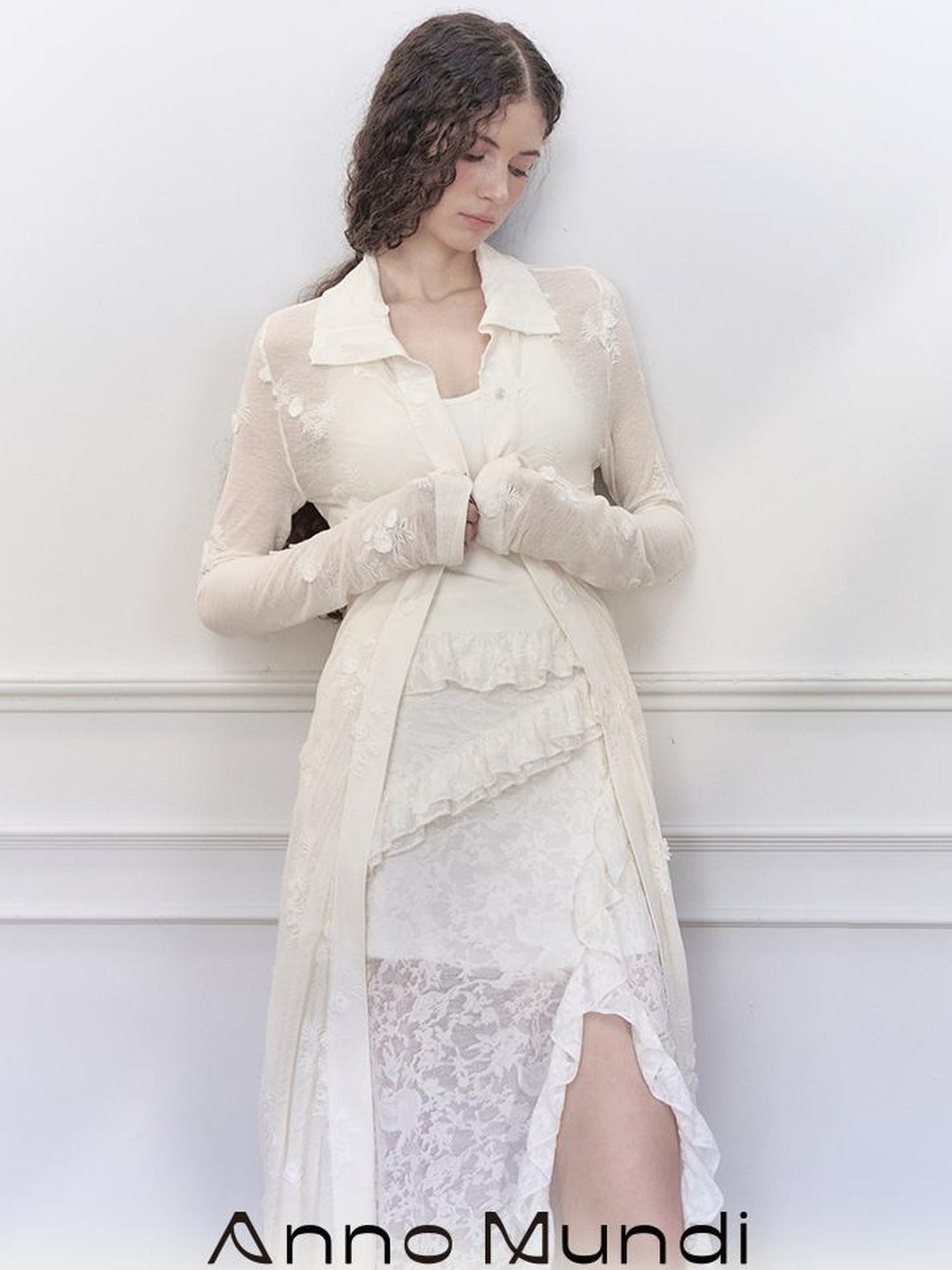 AnnoMundi Fairy Embroidery Sheer Knit Cardigan