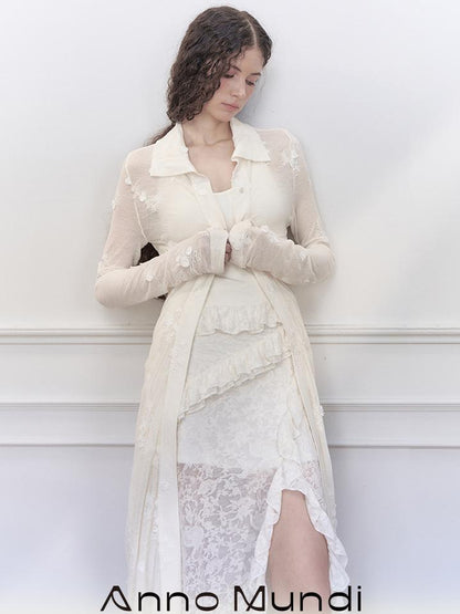 AnnoMundi Fairy Embroidery Sheer Knit Cardigan