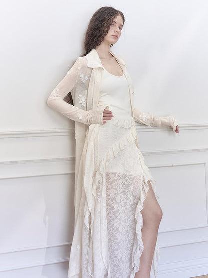 AnnoMundi Fairy Embroidery Sheer Knit Cardigan