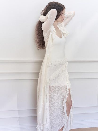AnnoMundi Fairy Embroidery Sheer Knit Cardigan