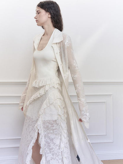 AnnoMundi Fairy Embroidery Sheer Knit Cardigan