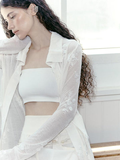 AnnoMundi Fairy Embroidery Sheer Knit Cardigan
