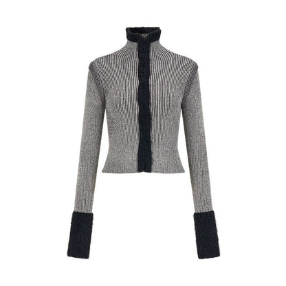 AnnoMundi_Faux_Mink_Trim_Hook_Closure_Turn_Down_Collar_Slim_Fit_Women&