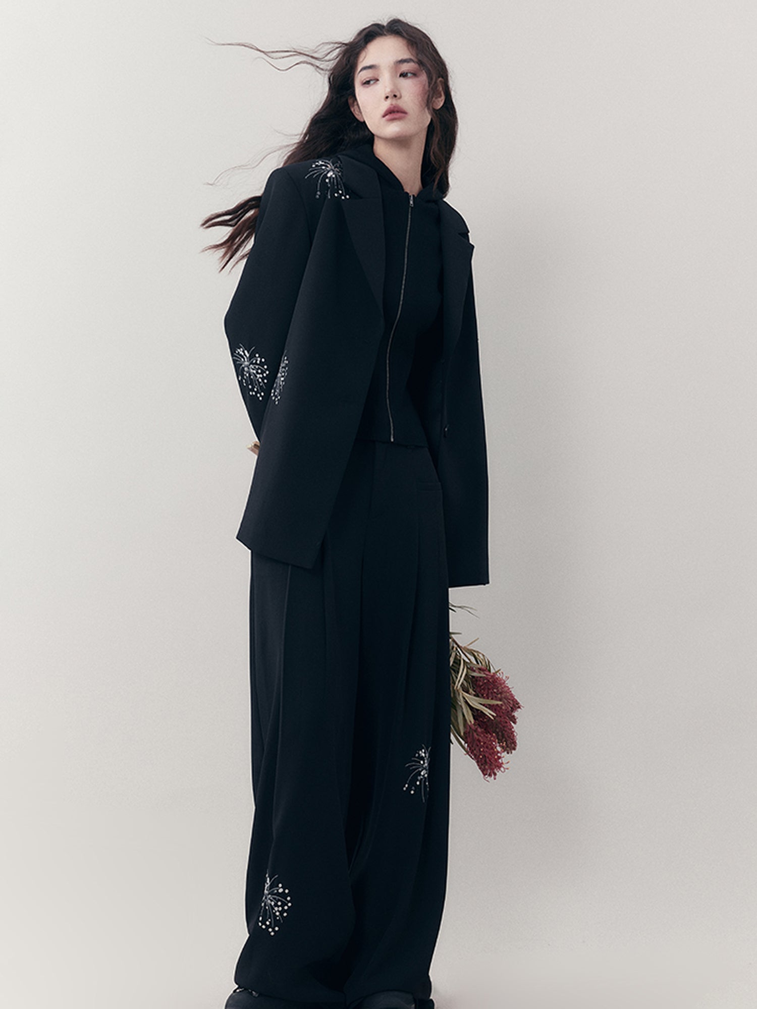 AnnoMundi Firework Embroidered Relaxed Suit Set