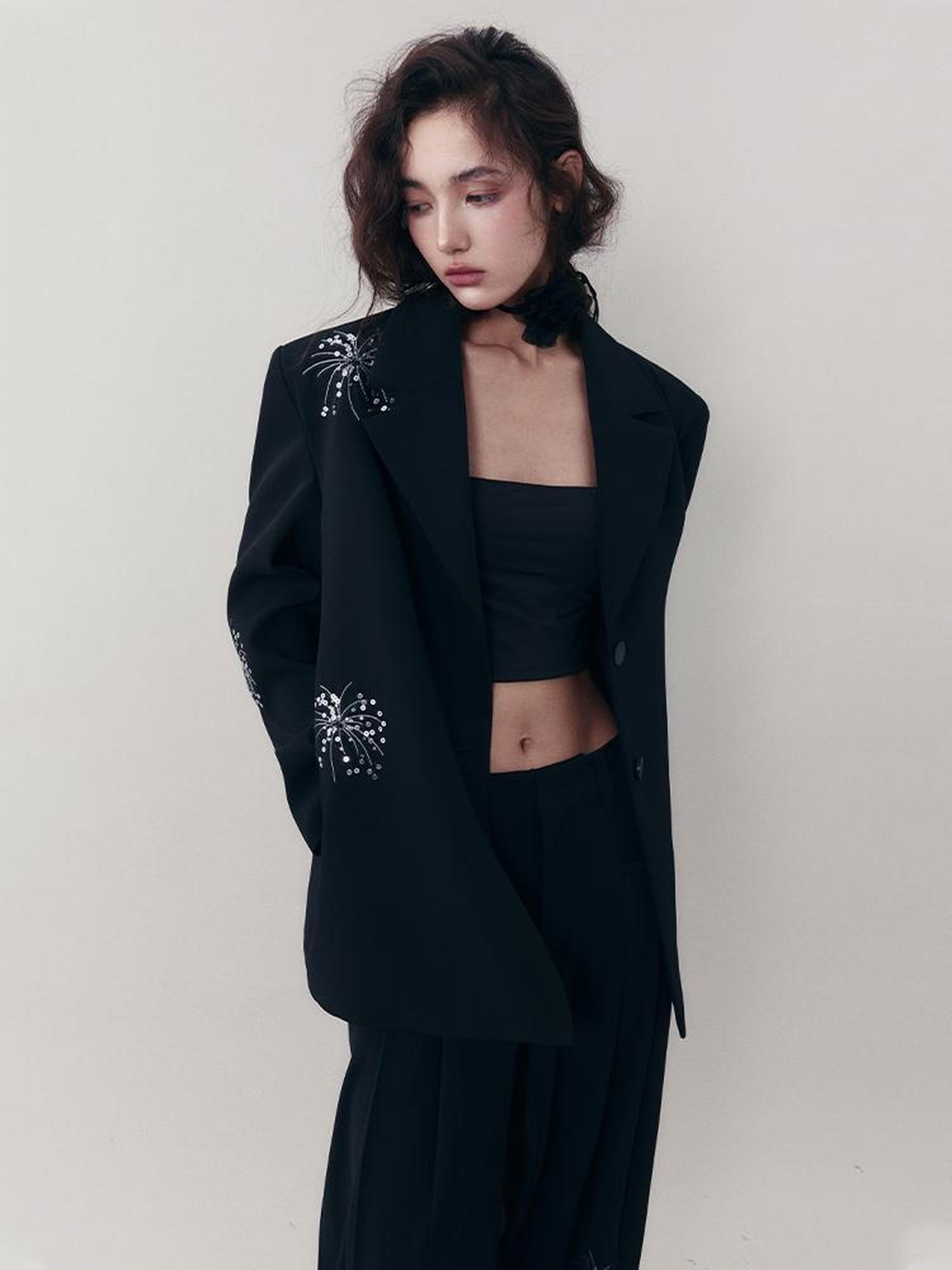 AnnoMundi Firework Embroidered Relaxed Suit Set